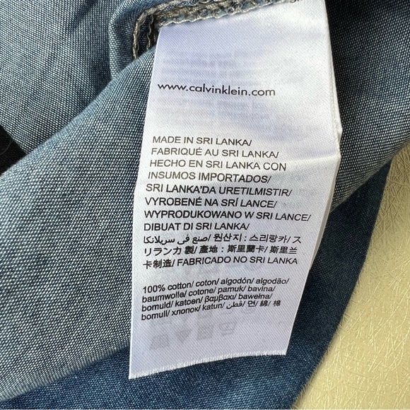 Calvin Klein Soft Denim Blue Mini Dress with pockets Women’s XL - Picture 9 of 9